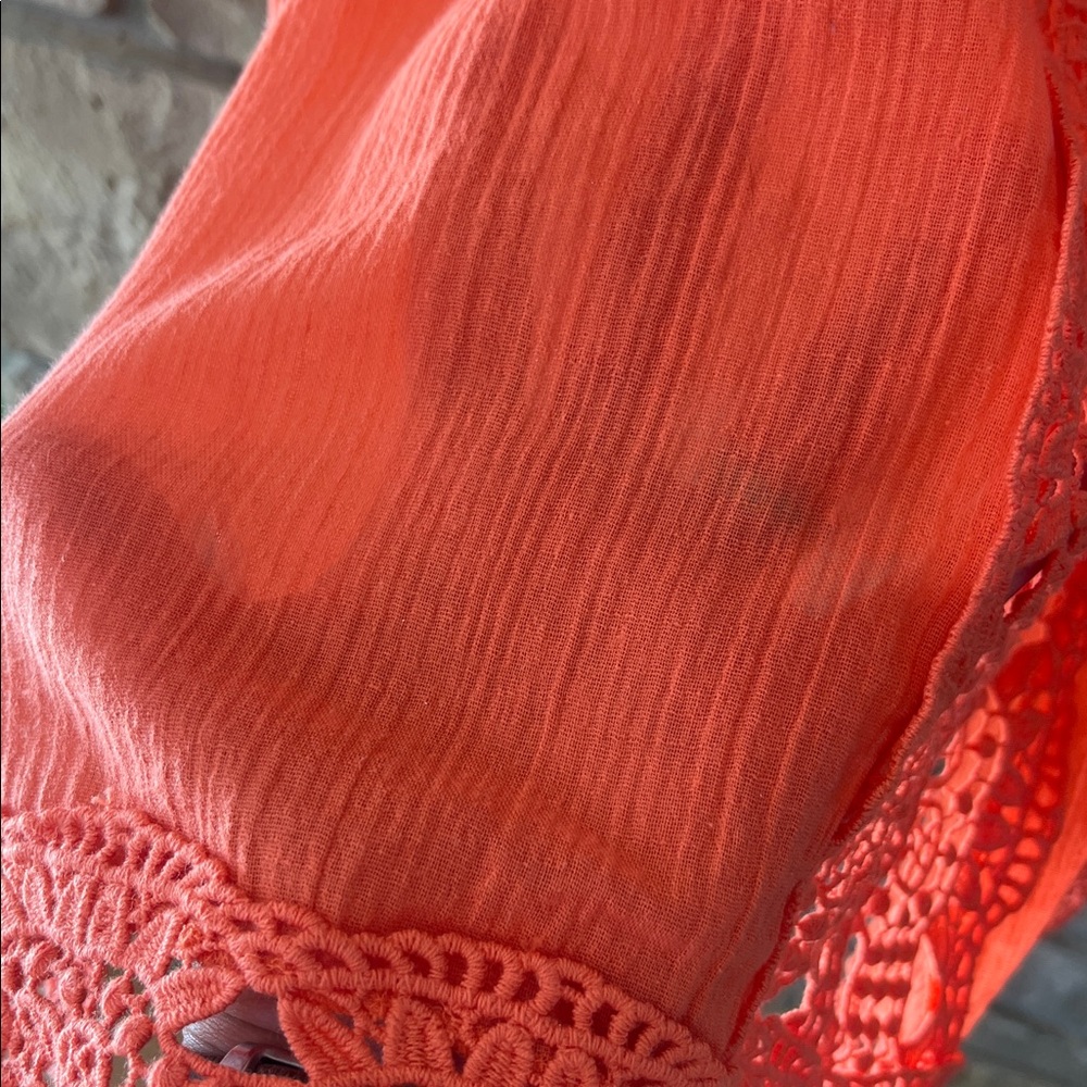NWT La Blanca Vibrant Orange Crochet Swim Cover-Up Size Large - Picture 10 of 15